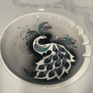Sascha Brastoff Ceramic Peacock Ashtray